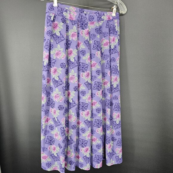 Pendleton Dresses & Skirts - Pendleton Country Sophisticates Skirt Womens 10 Purple Floral Pleated Midi USA